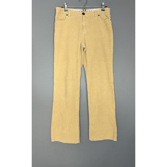 Lands' End Corduroy Pants Womens 10 Tan Straight Leg Stretch Mid Rise Very Soft - Picture 11 of 12